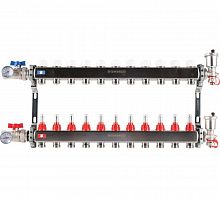 Коллектор стальной ROMMER RMS-1210 в сборе с расходомерами, 11 выходов в г. Москва