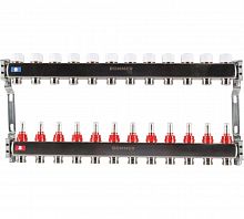 Коллектор стальной ROMMER RMS-1200 с расходомерами, 12 выходов в г. Москва
