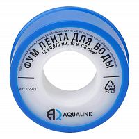 Лента ФУМ AQUALINK для воды 12 х 0,075 мм, 10 м в г. Москва