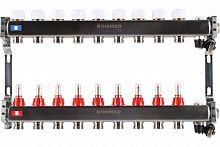 Коллектор стальной ROMMER RMS-1201 с расходомерами, с клапаном выпуска воздуха и сливом, 9 выходов в г. Москва