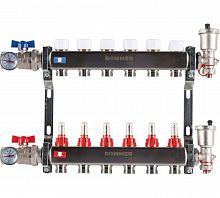 Коллектор стальной ROMMER RMS-1210 в сборе с расходомерами, 6 выходов в г. Москва