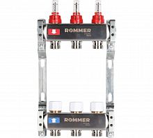 Коллектор стальной ROMMER RMS-1200 с расходомерами, 3 выхода в г. Москва