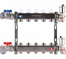 Коллектор стальной ROMMER RMS-3210 в сборе без расходомеров, 5 выходов в г. Москва