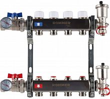 Коллектор стальной ROMMER RMS-3210 в сборе без расходомеров, 4 выхода в г. Москва