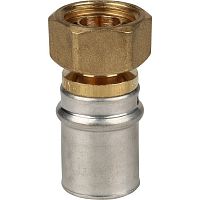 Переходник STOUT SFP-0016 Дн3/4&quot;х16 Ру16 для металлопластиковых труб прессовой с накидной гайкой, корпус - латунь в г. Москва