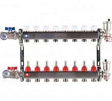 Коллектор стальной ROMMER RMS-1210 в сборе с расходомерами, 8 выходов в г. Москва